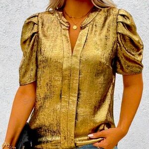 METALLIC GOLD TOP